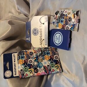 Life is Good passport wallet and 2pc